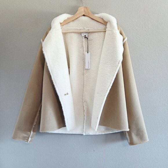 Michael Stars Kit Faux Shearling & Suede Notch Collar Jacket Size Small - Picture 1 of 11